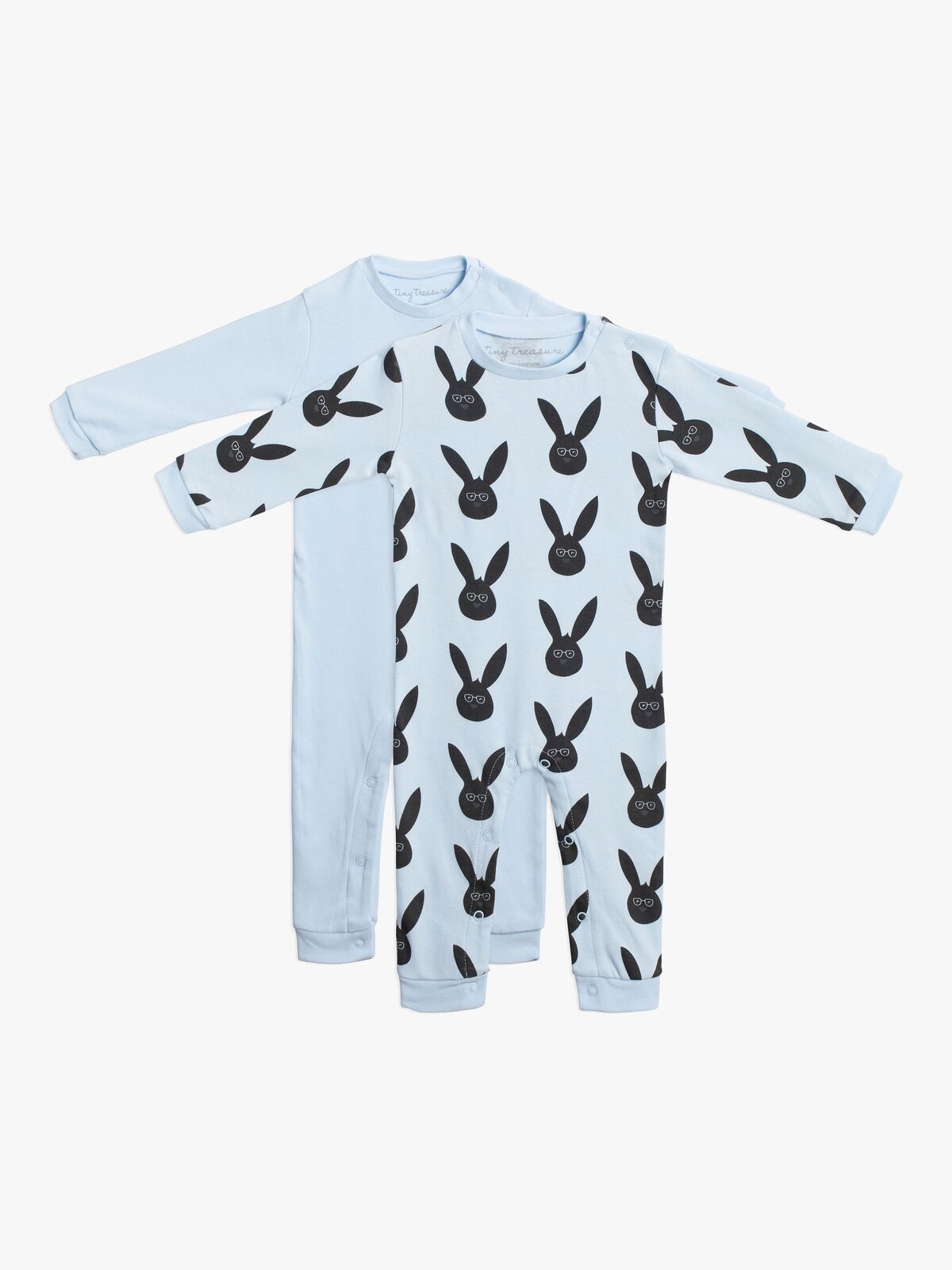 Tiny Treasure Maxime Jumpsuit 2-Pack, Baby Blue