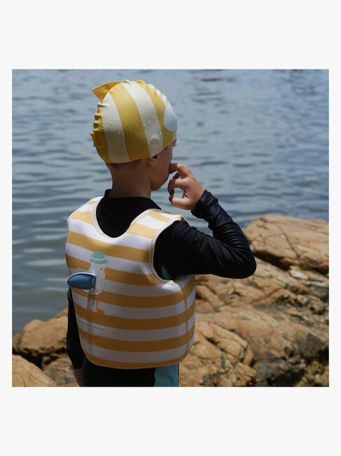 SUNNYLiFE Badehette, Finn the Fish Mustard Stripe