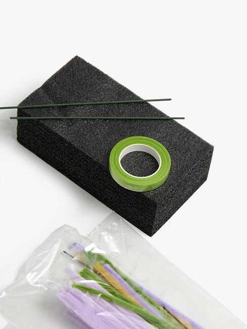 Fippla DIY-sett Blomsterbukett med Piperensere 32 Deler, Lilla