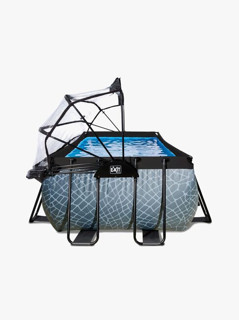 EXIT Bassengsett med Kuppel 400x200x122 cm, Grå