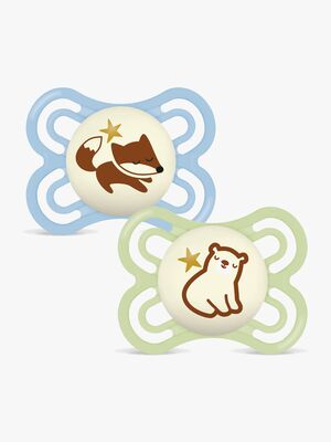 MAM Perfect Night Smokk Silikon 2-Pakk 0-6m, Blå