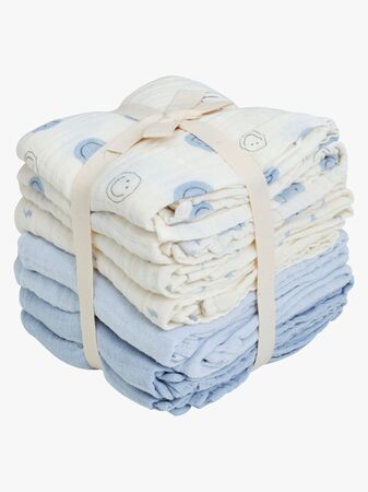 Pippi Musselinteppe 8-Pakk, Celestial Blue