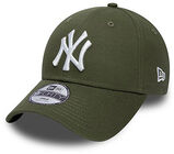 New Era NYY League Essential 940 Caps, Olive White