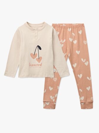 LIEWOOD Wilhelm Pysjsett, Heart/Sweetheart/Pale tuscany/mix