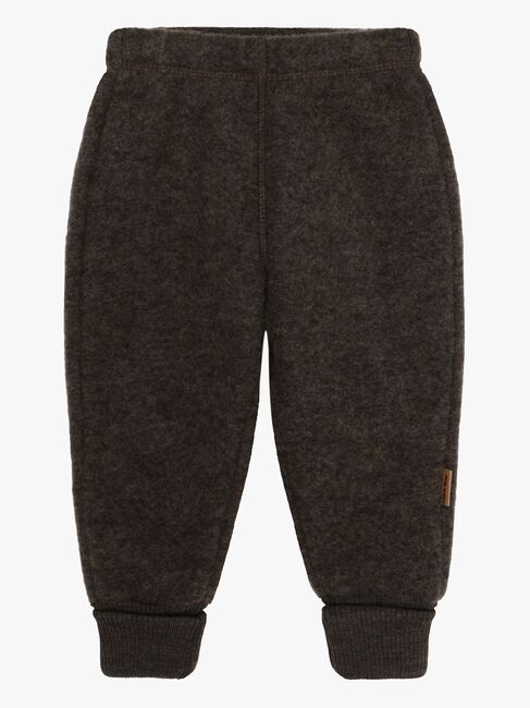 Mikk-Line Fleecebukser Merinoull, Dark Brown Melange