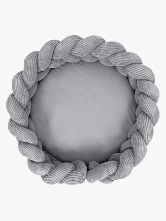 MeowBaby Aesthetic Babynest med Flettet Beskyttelse & Leketeppe, Grey