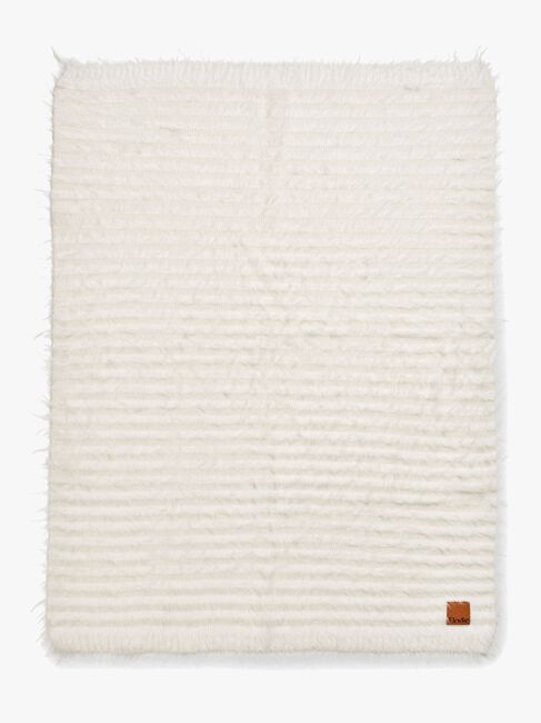 Elodie Furry Knit Teppe, Vanilla White
