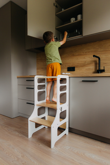 Duck Woodworks Sammenleggbar Læringstårn, Hvit