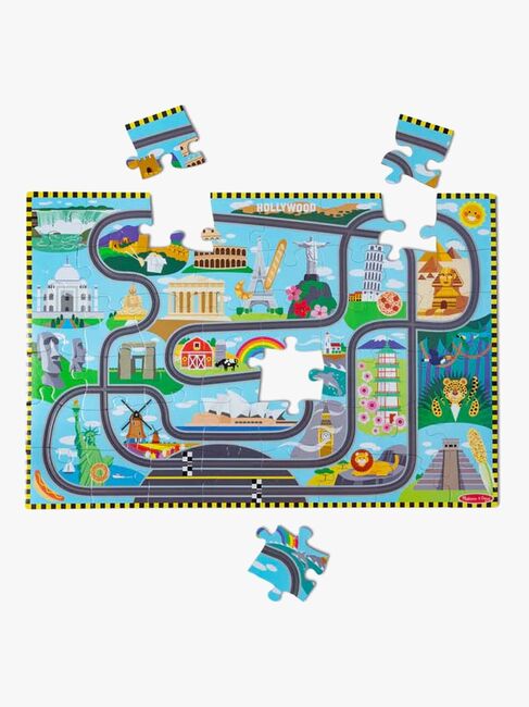 Melissa & Doug Racerbane Gulvpuslespill & Lekesett 48 Brikker