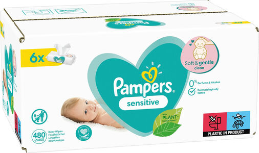Pampers Sensitive Baby Wipes Big 6x80-pack