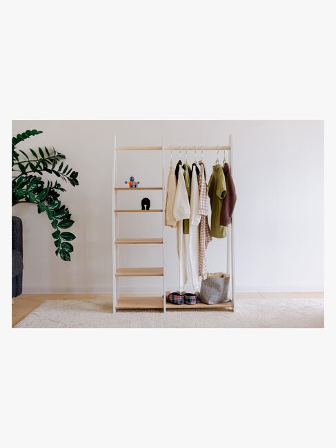 Duck Woodworks Knaggrekke med Hyller, Hvit