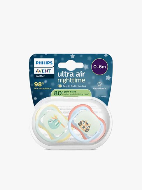 Philips Avent Ultra Air smokk Night 0-6 m, 2-pakning, blå/lys grønn