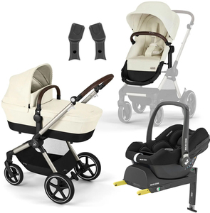 Cybex EOS Lux Duovogn inkl. Maxi-Cosi CabrioFix & Base, Taupe/Seashell Beige
