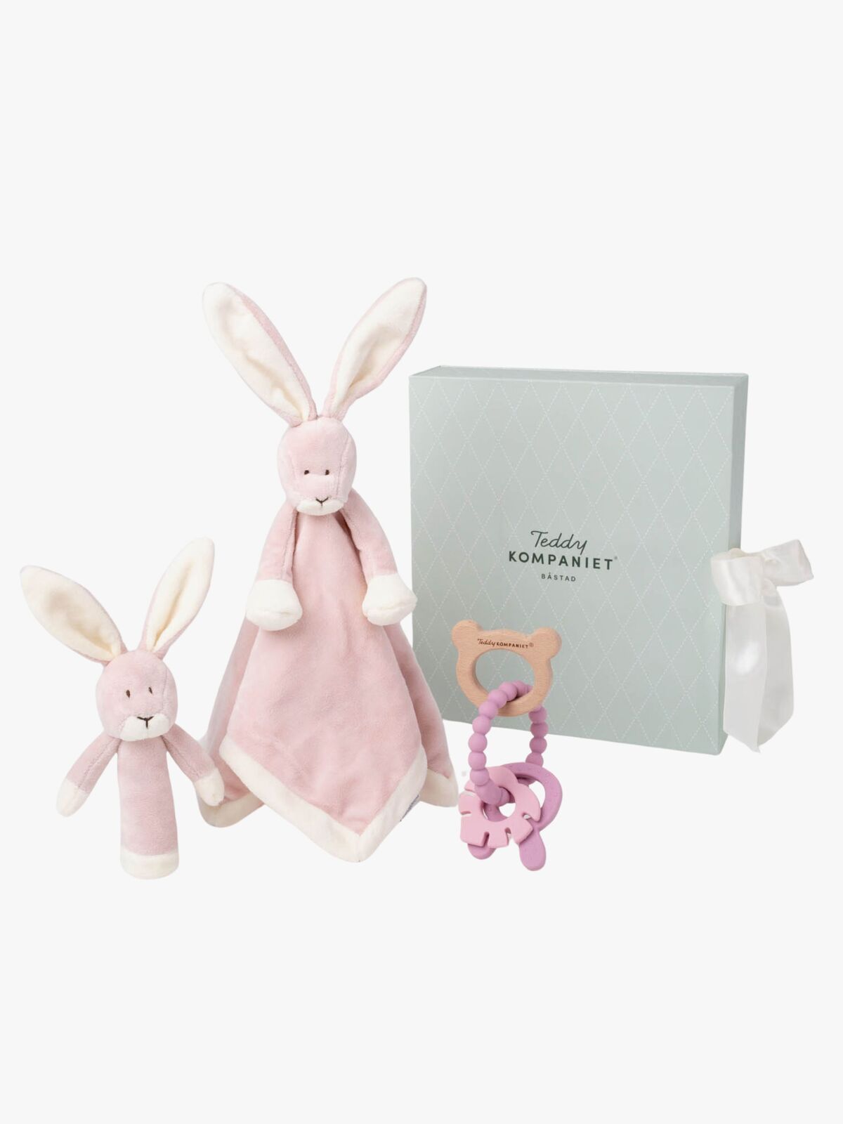 Teddykompaniet Suttekluter Kanin Gavesett, Misty rose