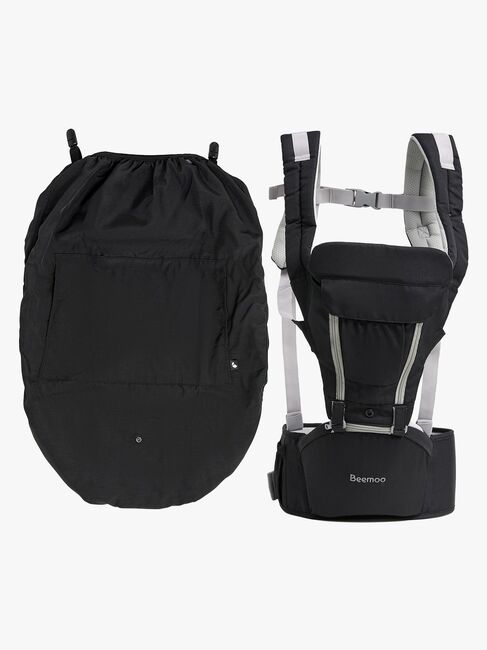 Beemoo CARE Carry Comfort 4-in-1 Bæresele & Hoftebærer inkl. Regntrekk, Black