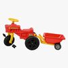 Plasto Trampetraktor Med Tilhenger, Rød