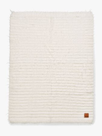 Elodie Furry Knit Teppe, Vanilla White