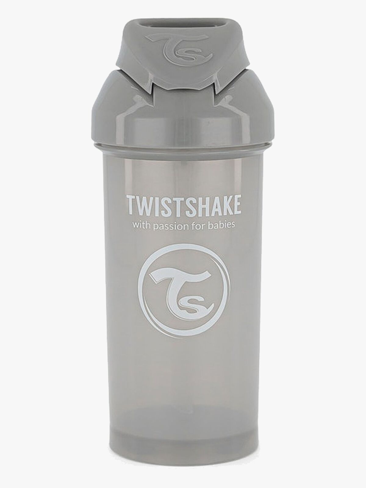 Twistshake Sugerørkopp 360 ml, Grå