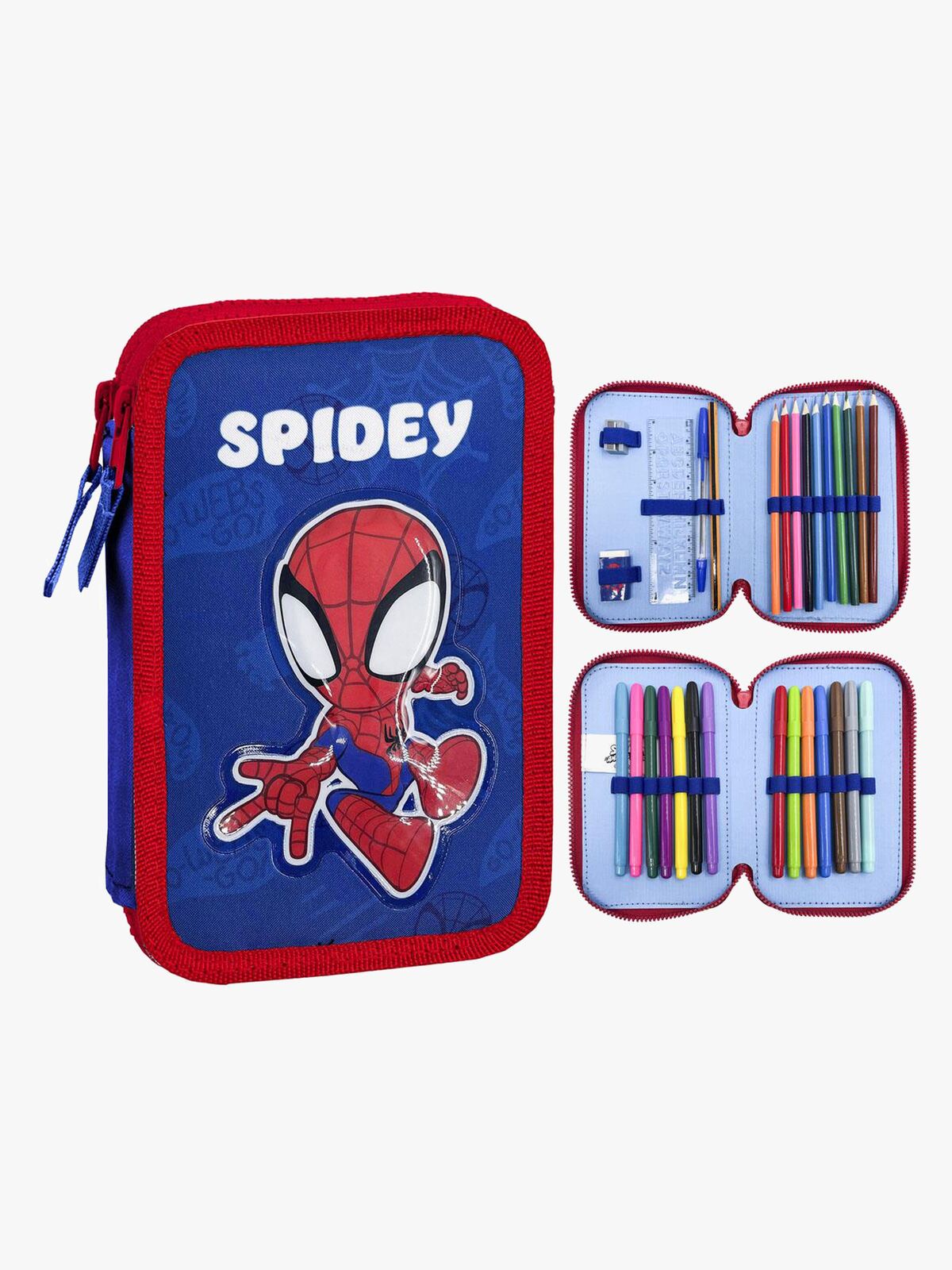 Spidey And His Amazing Friends Dobbeltpennal, Blå/Rød