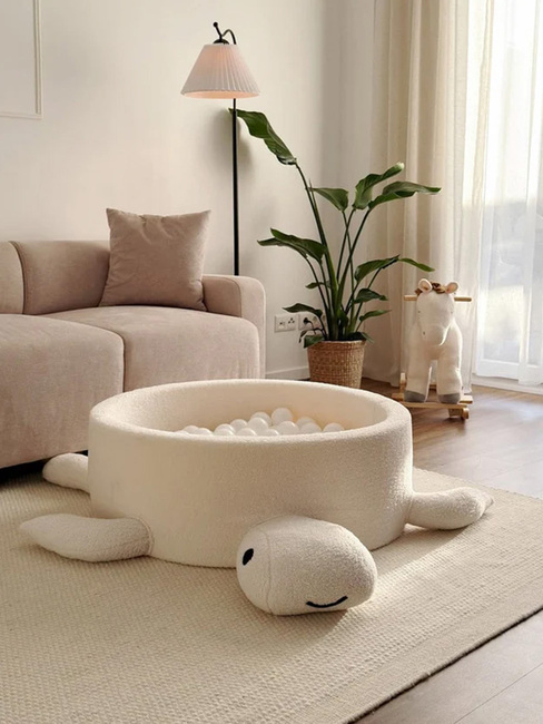 MeowBaby Boucle Turtle Ballbasseng, Dusty Ice Blue