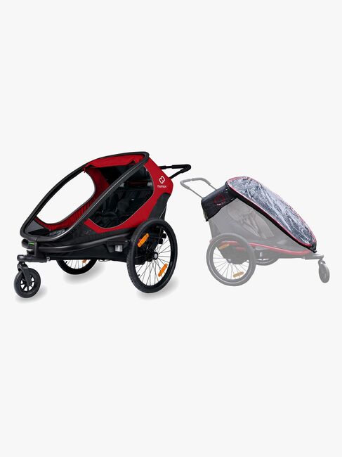 Hamax Outback Sykkelvogn inkl. Regntrekk, Red/Black
