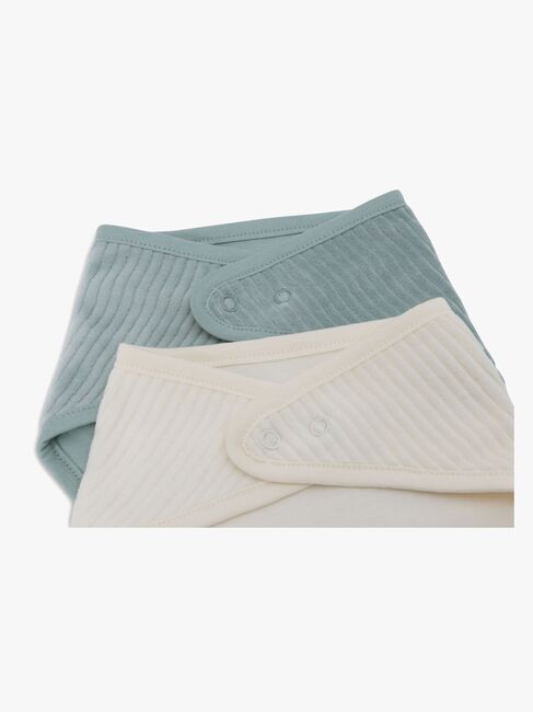 Jollein Velvet Rib Bandana Tøysmekker 2-Pakk, Sea Green/Ivory