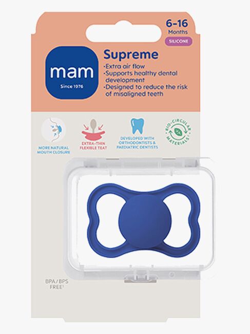 MAM Supreme Smokk Silikon 6-16m, Blå