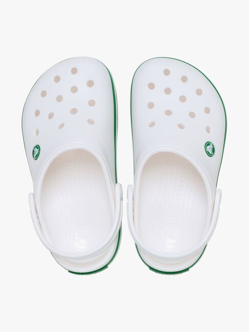 Crocs Crocband Kids Sandaler, White/Green Ivy