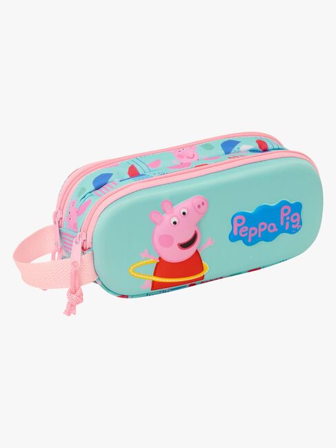 Peppa Gris 3D Dobbeltpennal, Rosa/Grønn
