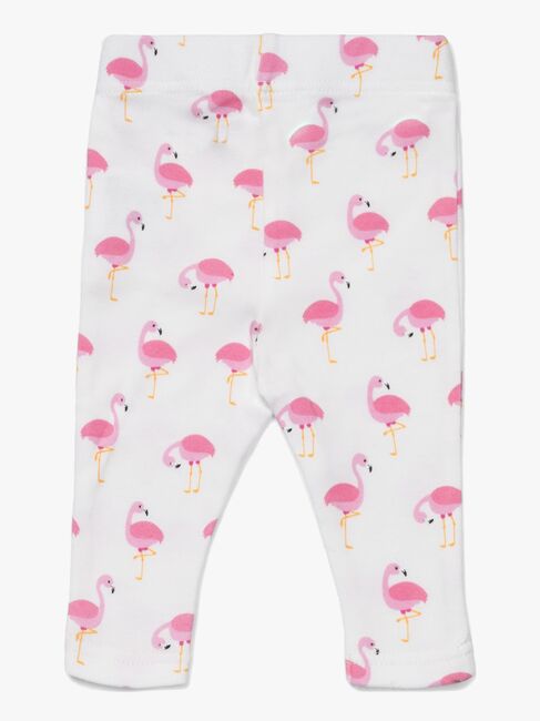Tiny Treasure Lexi Leggings 2-Pack, White/Flamingo