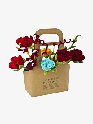 Fippla DIY-sett Blomsterbukett med Piperensere 21 Deler, Rød