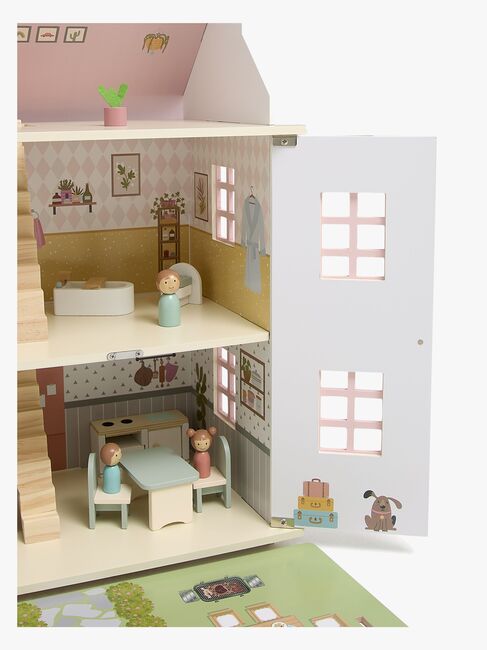 Alice & Fox Dukkehus med Møbel & 4 Dukker, Rosa