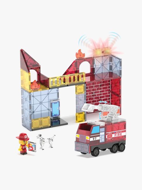 MAGNA-TILES Brannstasjon Magnetiske Byggeklosser 50 Deler
