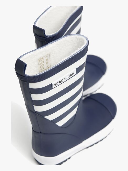 Nordbjørn Dunder Fôrede Gummistøvler, Navy/White