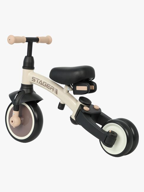 QPlay Stager 3-in-1 Transformerbar Trehjulssykkel, Brun