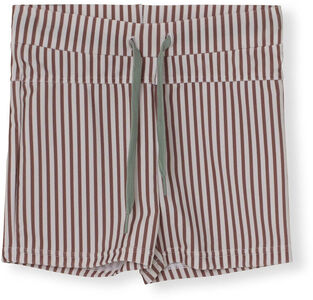 MINI A TURE Gerryan Badeshorts, Acorn Brown Stripes