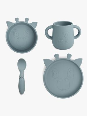 nuuroo Lykke Giraff Tallerkensett 4-Pakk Silikon, Lead