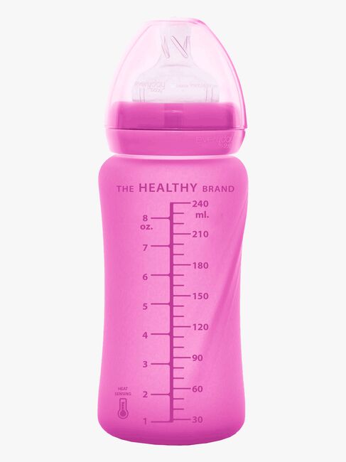 Everyday Baby Varmeindikerende Tåteflaske Glass 240 ml, Cerise