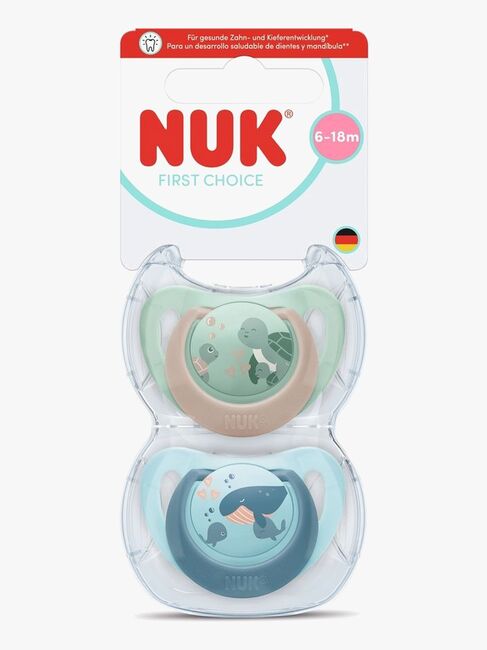 NUK First Choice Classic Smokk 2-Pakk Str 2, Turtle/Whale