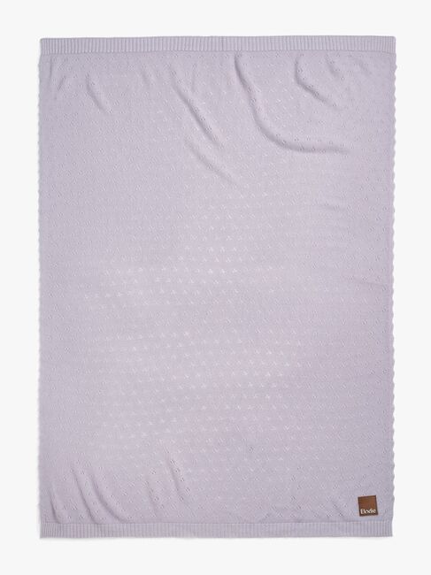 Elodie  Pointelle-strikket Teppe 100x75, Lavender Love