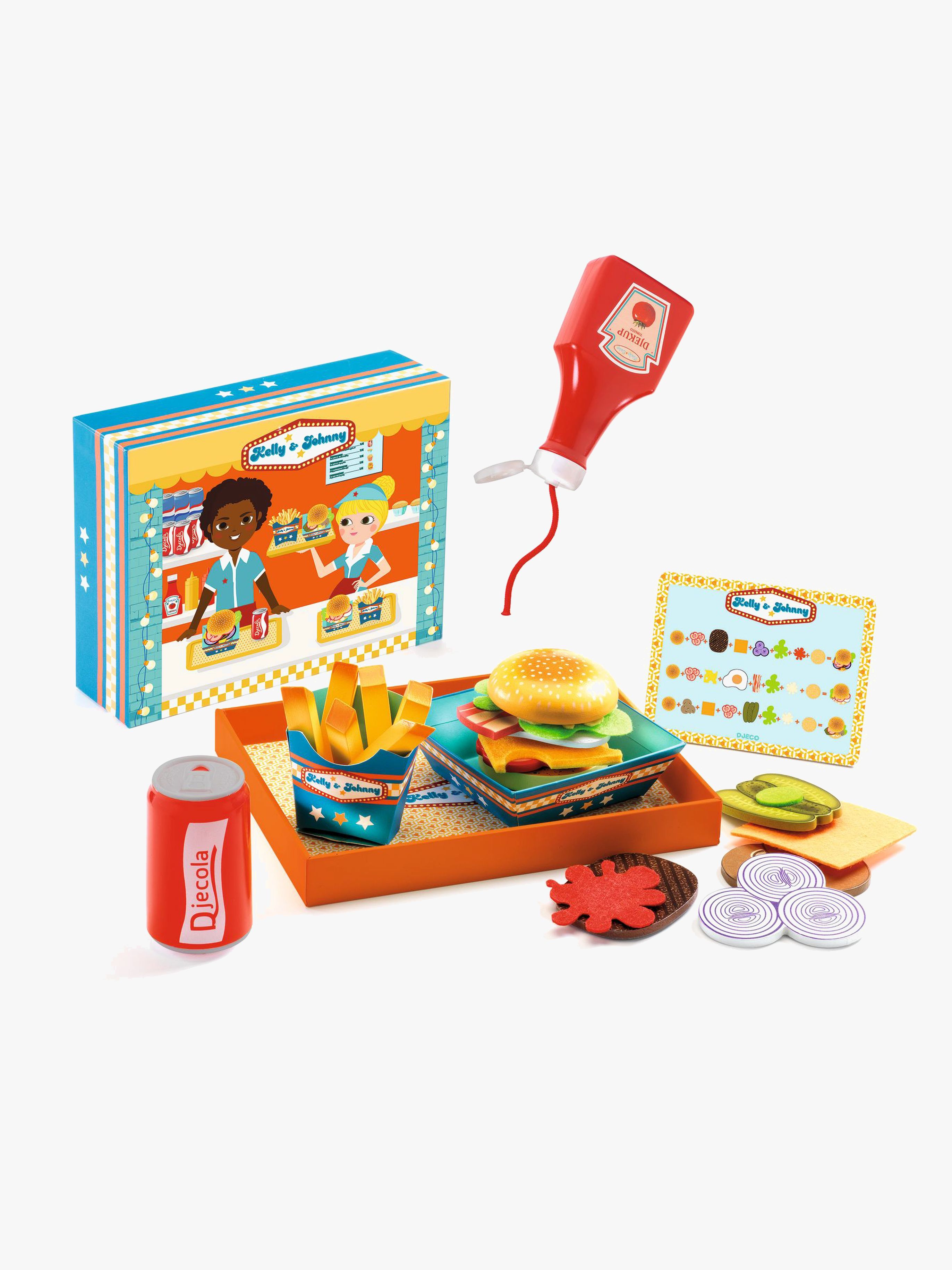 Djeco Lekesett Hamburger Kelly & Johnny - Lekemat & Kaker - Tre
