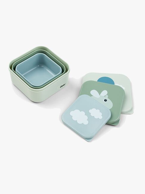 Done By Deer Happy Clouds Snackbokser 3-pack, Grønn