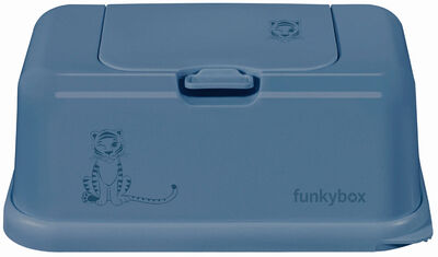 Funkybox Oppbevaringsboks Våtserviett Tiger, Jeansblå