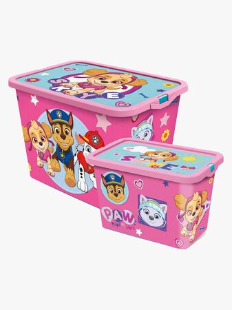 Paw Patrol Oppbevaringsbokser Sett 23l & 7l, Rosa