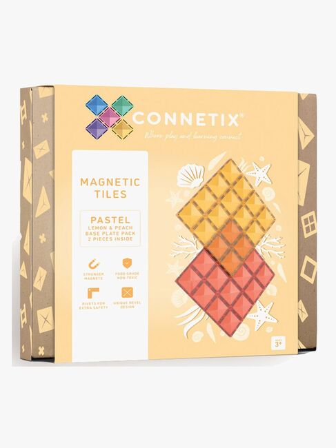 Connetix Bunnplater 2-Pakk, Pastel Lemon & Peach
