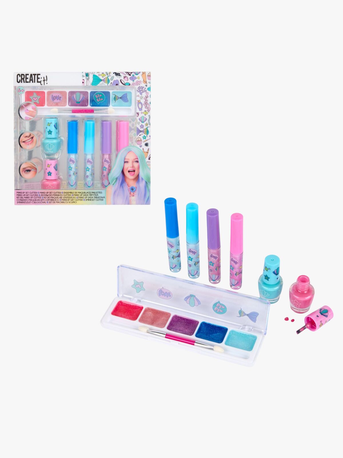 Create It! Sminkesett Havfrue Glitter 7 Deler