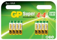 GP Batterier Super Alkaline 4+4 AAA LR03