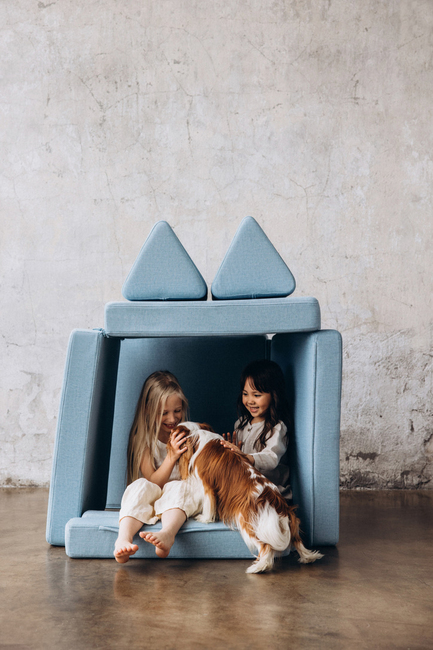 Shappy Play Byggbar Sofa 160x80 cm, Sky Blue