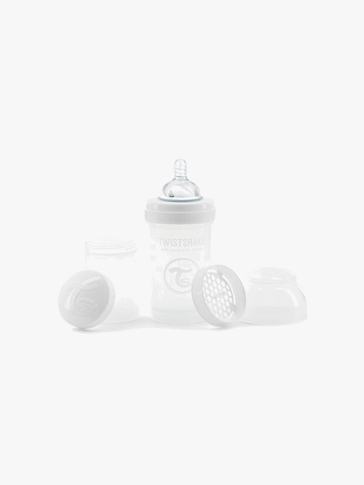 Twistshake Tåteflaske Anti-Kolikk 180 ml, Hvit