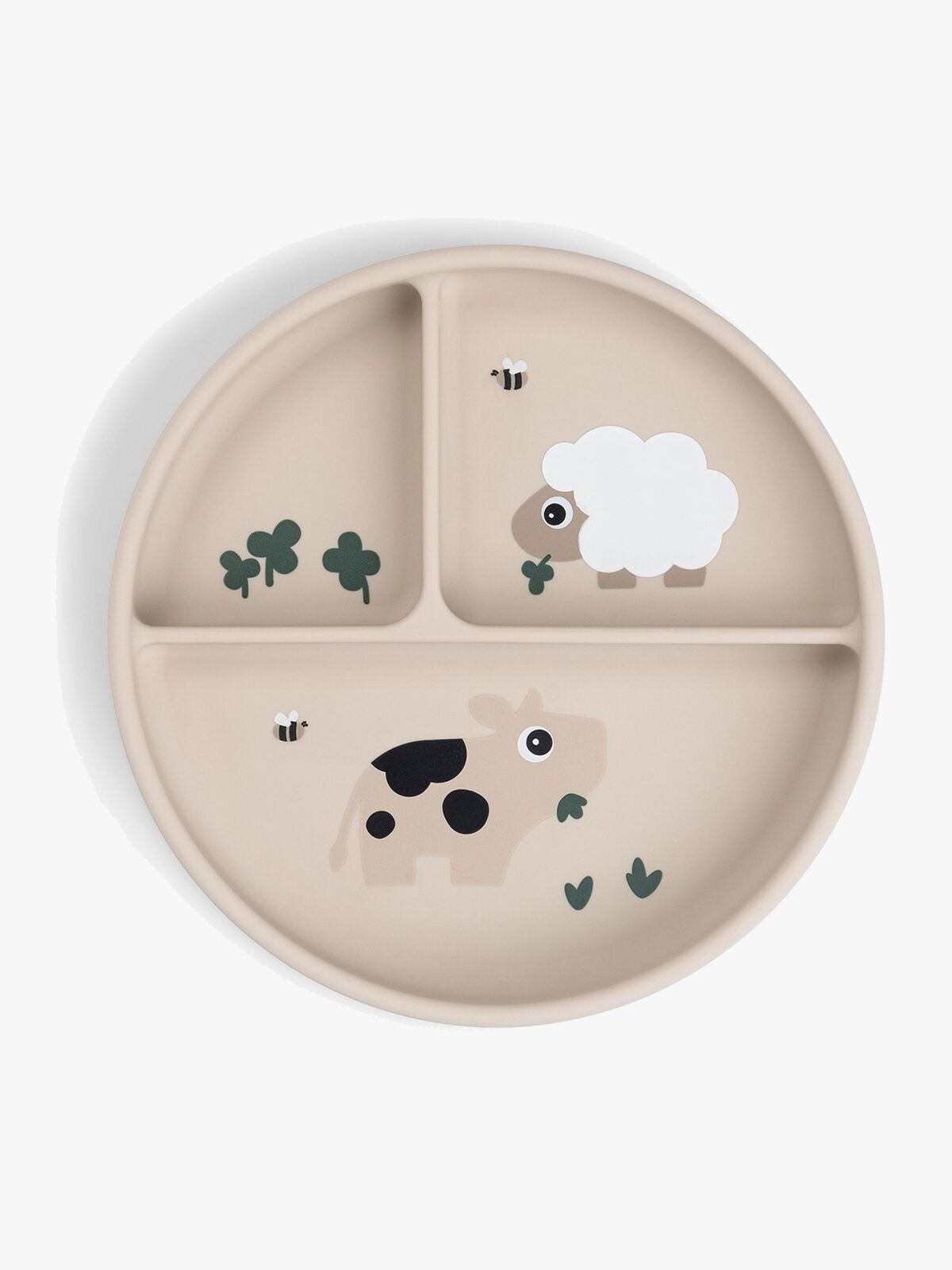 Done By Deer Tiny Farm Stick & Stay  Delt Silikontallerken, Sand